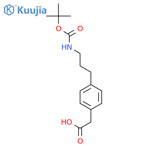 Benzeneacetic acid, 4-[3-[[(1,1-dimethylethoxy)carbonyl]amino]propyl]- structure