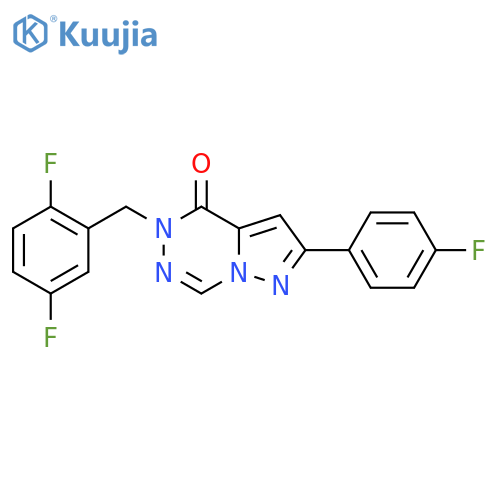 5-[(2,5-difluorophenyl)methyl]-2-(4-fluorophenyl)-4H,5H-pyrazolo[1,5-d][1,2,4]triazin-4-one structure