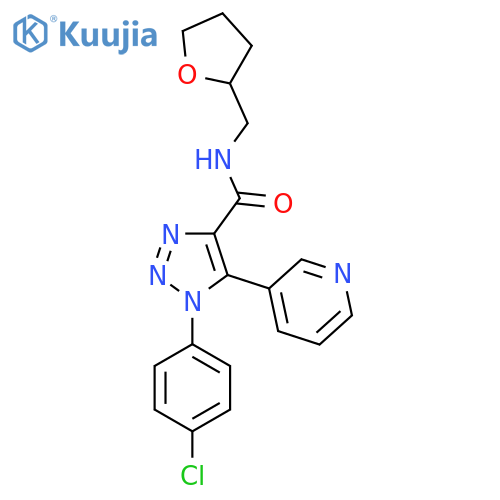 1-(4-chlorophenyl)-5-(pyridin-3-yl)-N-(tetrahydrofuran-2-ylmethyl)-1H-1,2,3-triazole-4-carboxamide structure