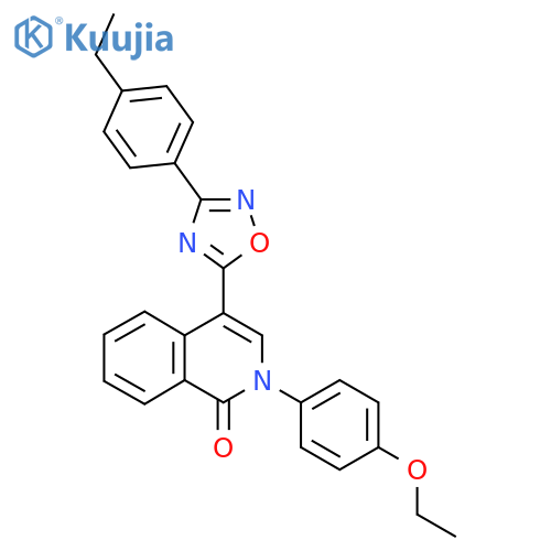 2-(4-ethoxyphenyl)-4-[3-(4-ethylphenyl)-1,2,4-oxadiazol-5-yl]-1,2-dihydroisoquinolin-1-one structure