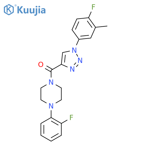 1-[1-(4-fluoro-3-methylphenyl)-1H-1,2,3-triazole-4-carbonyl]-4-(2-fluorophenyl)piperazine structure