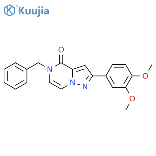 5-benzyl-2-(3,4-dimethoxyphenyl)-4H,5H-pyrazolo[1,5-a]pyrazin-4-one structure