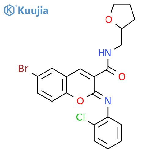 (2Z)-6-bromo-2-[(2-chlorophenyl)imino]-N-[(oxolan-2-yl)methyl]-2H-chromene-3-carboxamide structure
