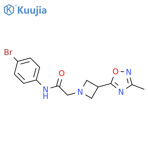 N-(4-bromophenyl)-2-3-(3-methyl-1,2,4-oxadiazol-5-yl)azetidin-1-ylacetamide structure