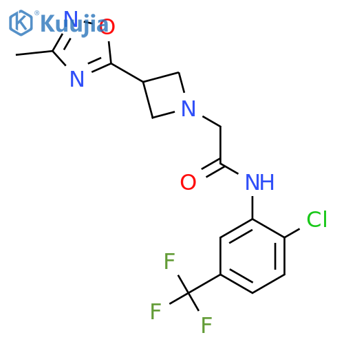 N-[2-chloro-5-(trifluoromethyl)phenyl]-2-[3-(3-methyl-1,2,4-oxadiazol-5-yl)azetidin-1-yl]acetamide structure