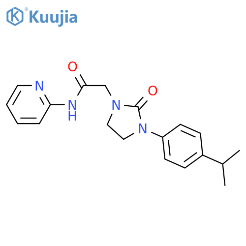 2-{2-oxo-3-4-(propan-2-yl)phenylimidazolidin-1-yl}-N-(pyridin-2-yl)acetamide structure