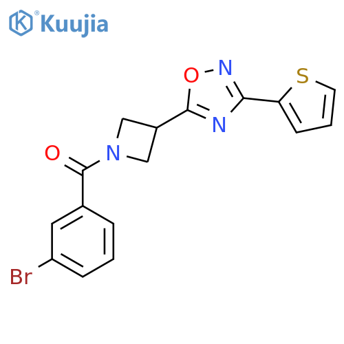 5-1-(3-bromobenzoyl)azetidin-3-yl-3-(thiophen-2-yl)-1,2,4-oxadiazole structure