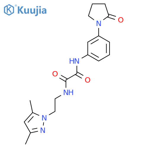 N-2-(3,5-dimethyl-1H-pyrazol-1-yl)ethyl-N'-3-(2-oxopyrrolidin-1-yl)phenylethanediamide structure