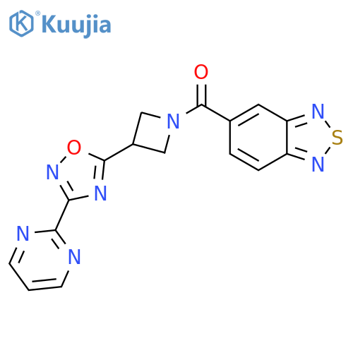 5-{3-3-(pyrimidin-2-yl)-1,2,4-oxadiazol-5-ylazetidine-1-carbonyl}-2,1,3-benzothiadiazole structure