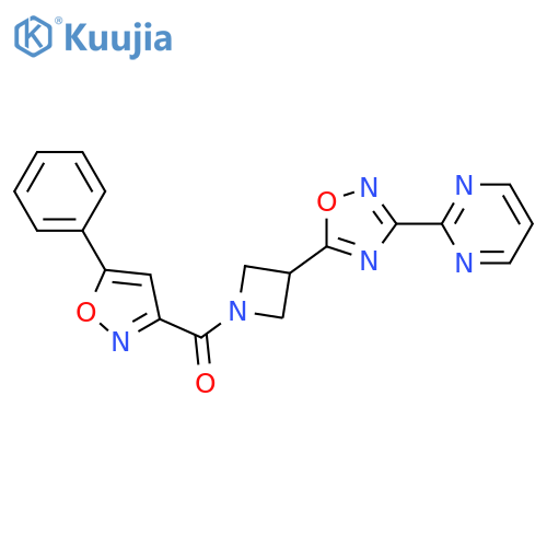 2-{5-1-(5-phenyl-1,2-oxazole-3-carbonyl)azetidin-3-yl-1,2,4-oxadiazol-3-yl}pyrimidine structure