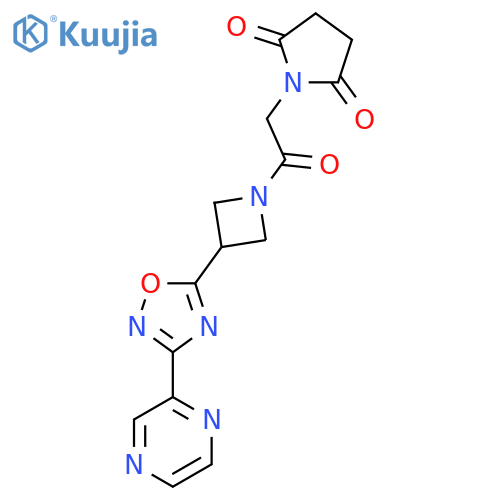 1-(2-oxo-2-{3-3-(pyrazin-2-yl)-1,2,4-oxadiazol-5-ylazetidin-1-yl}ethyl)pyrrolidine-2,5-dione structure