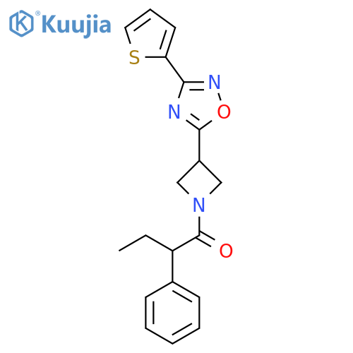 2-phenyl-1-{3-3-(thiophen-2-yl)-1,2,4-oxadiazol-5-ylazetidin-1-yl}butan-1-one structure