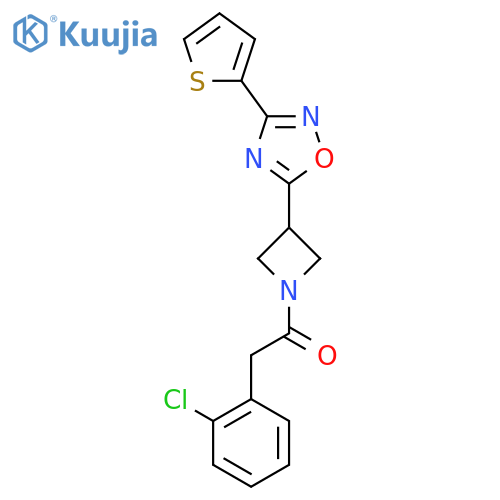2-(2-chlorophenyl)-1-{3-3-(thiophen-2-yl)-1,2,4-oxadiazol-5-ylazetidin-1-yl}ethan-1-one structure