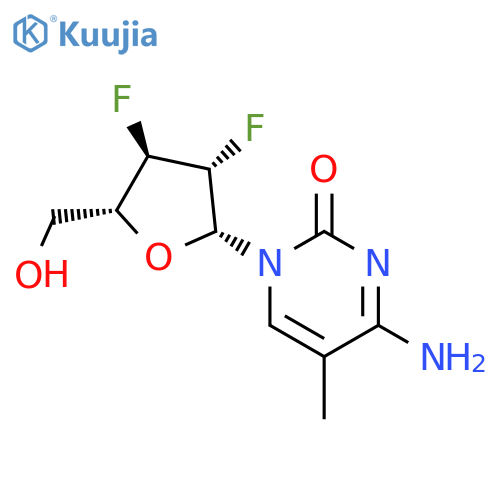 4-amino-1-(2,3-dideoxy-2,3-difluoro-beta-D-arabinofuranosyl)-5-methylpyrimidin-2(1H)-one structure