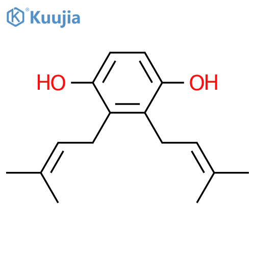1,4-Benzenediol, 2,3-bis(3-methyl-2-butenyl)- structure