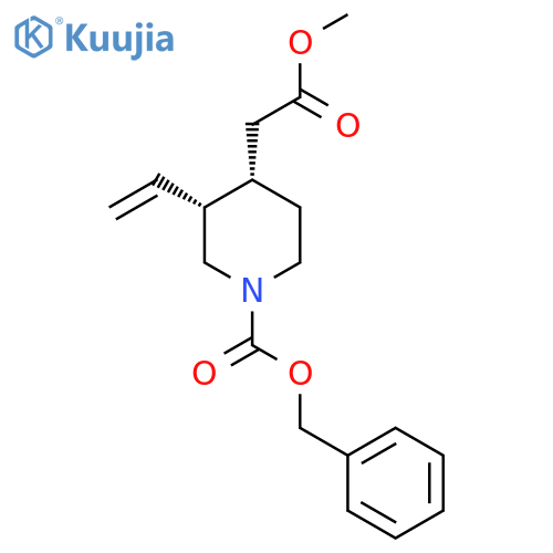 benzyl (3R,4S)-3-ethenyl-4-(2-methoxy-2-oxoethyl)piperidine-1-carboxylate structure