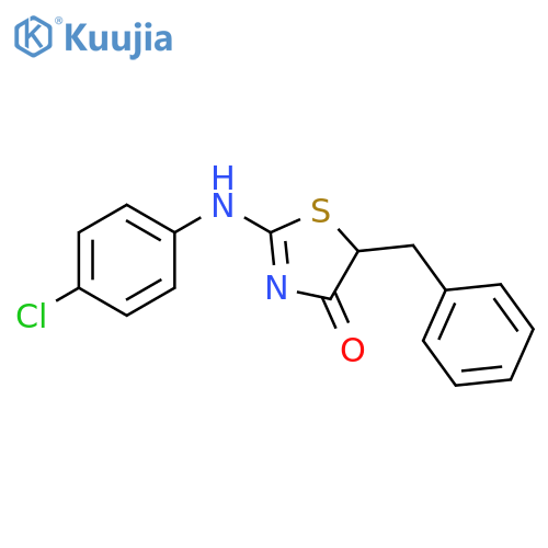 (2E)-5-benzyl-2-(4-chlorophenyl)imino-1,3-thiazolidin-4-one structure