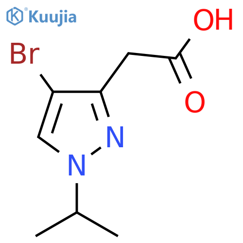 2-4-bromo-1-(propan-2-yl)-1H-pyrazol-3-ylacetic acid structure
