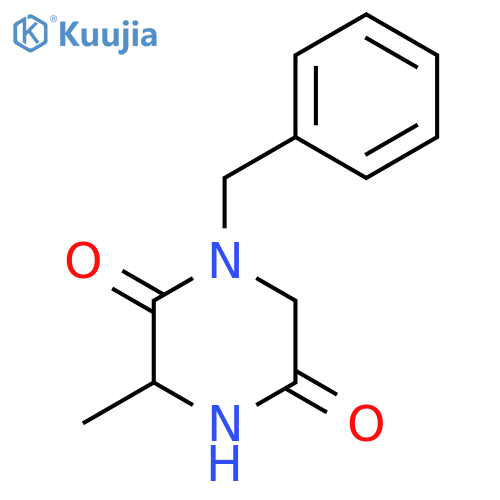 2,5-Piperazinedione, 3-methyl-1-(phenylmethyl)-, (3S)- structure