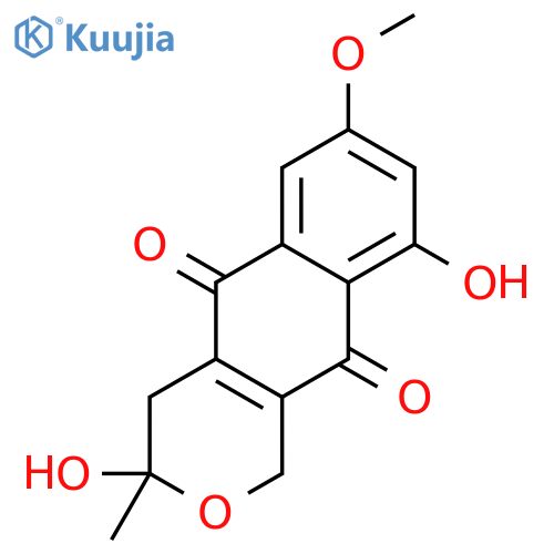 1H-Naphtho[2,3-c]pyran-5,10-dione,3,4-dihydro-3,9-dihydroxy-7-methoxy-3-methyl- (9CI) structure