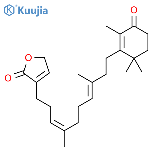 3-[(3E,7E)-4,8-dimethyl-10-(2,6,6-trimethyl-3-oxocyclohex-1-en-1-yl)deca-3,7-dien-1-yl]furan-2(5H)-one structure