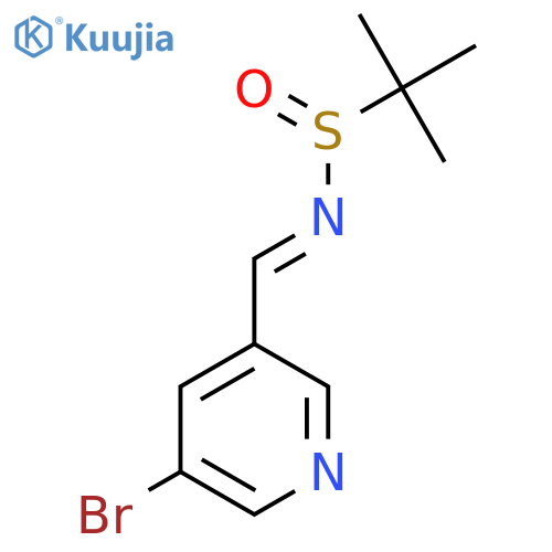 2-Propanesulfinamide, N-[(5-bromo-3-pyridinyl)methylene]-2-methyl-, [N(E),S(R)]- structure