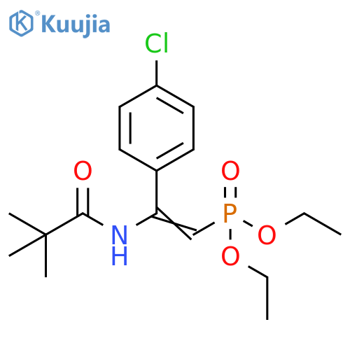 Phosphonic acid, [2-(4-chlorophenyl)-2-[(2,2-dimethyl-1-oxopropyl)amino]ethenyl]-, diethyl ester structure