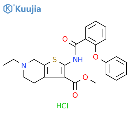 methyl 6-ethyl-2-(2-phenoxybenzamido)-4H,5H,6H,7H-thieno[2,3-c]pyridine-3-carboxylate hydrochloride structure