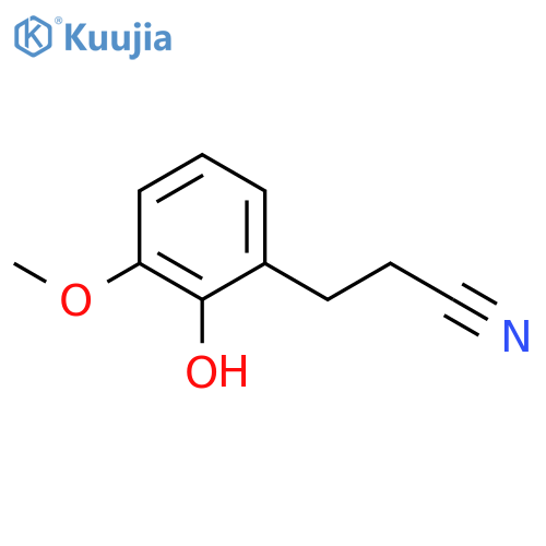 3-(2-hydroxy-3-methoxyphenyl)propanenitrile structure