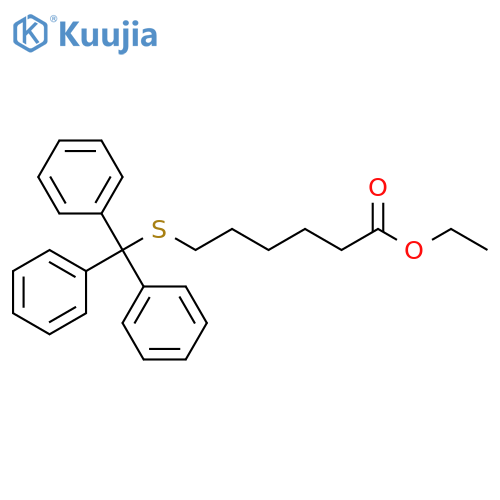 Hexanoic acid, 6-[(triphenylmethyl)thio]-, ethyl ester structure