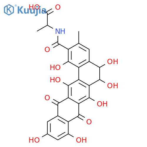 D-Alanine,N-[(5,6,8,13-tetrahydro-1,5,6,7,9,11,14-heptahydroxy-3-methyl-8,13-dioxobenzo[a]naphthacen-2-yl)carbonyl]-(9CI) structure