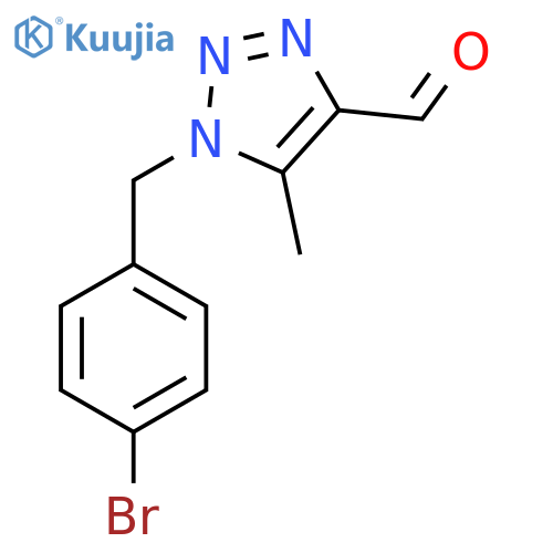 1-(4-bromophenyl)methyl-5-methyl-1H-1,2,3-triazole-4-carbaldehyde structure