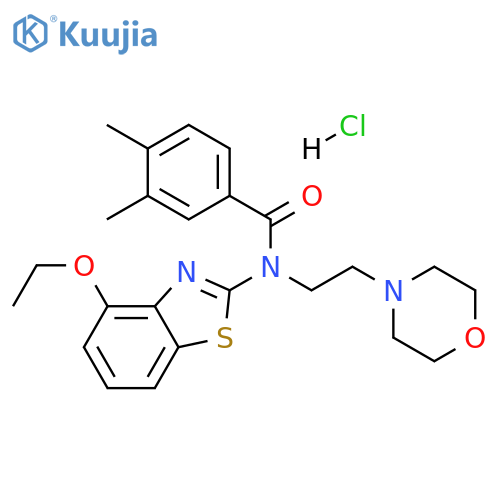 N-(4-ethoxy-1,3-benzothiazol-2-yl)-3,4-dimethyl-N-[2-(morpholin-4-yl)ethyl]benzamide hydrochloride structure
