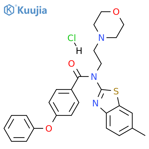N-(6-methyl-1,3-benzothiazol-2-yl)-N-[2-(morpholin-4-yl)ethyl]-4-phenoxybenzamide hydrochloride structure