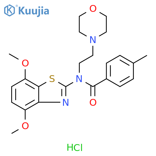 N-(4,7-dimethoxy-1,3-benzothiazol-2-yl)-4-methyl-N-[2-(morpholin-4-yl)ethyl]benzamide hydrochloride structure