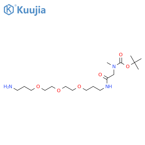 N’-(13-Amino-4,7,10-trioxatridecanyl)-N-methyl-N-tert-butoxycarbonyl-glycinamide structure