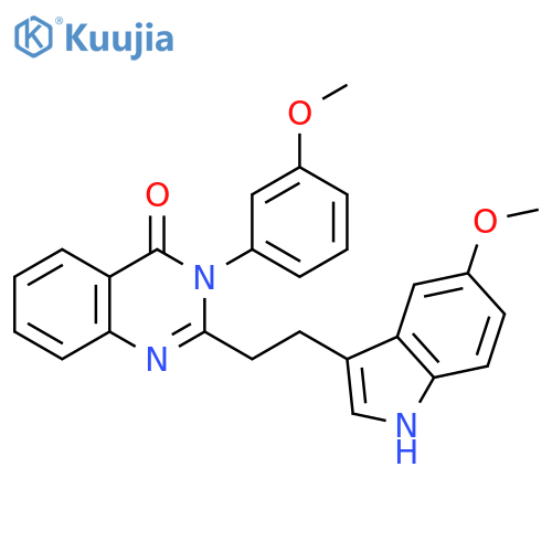 4(3H)-Quinazolinone,2-[2-(5-methoxy-1H-indol-3-yl)ethyl]-3-(3-methoxyphenyl)- structure
