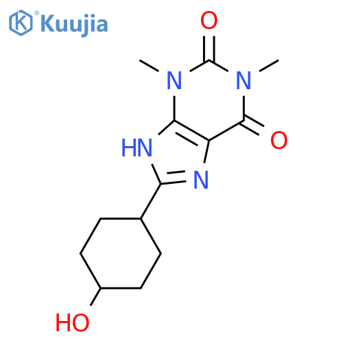 1H-Purine-2,6-dione, 3,7-dihydro-8-(4-hydroxycyclohexyl)-1,3-dimethyl- structure
