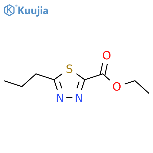 5-Propyl-[1,3,4]thiadiazole-2-carboxylic acid ethyl ester structure