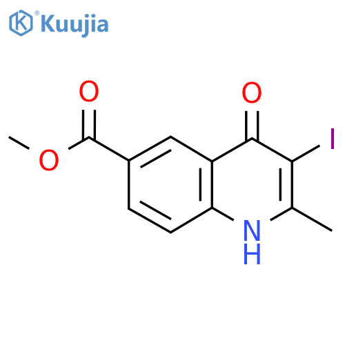 Methyl 3-iodo-2-methyl-4-oxo-1,4-dihydroquinoline-6-carboxylate structure