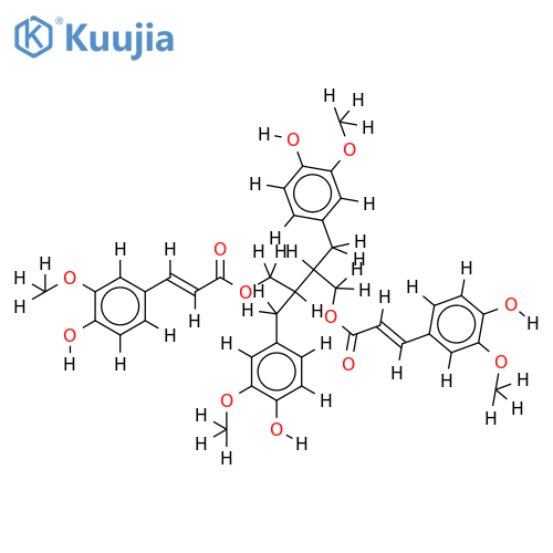 (-)-(2R,3R)-1,4-di-O-feruloylsecoisolariciresinol structure