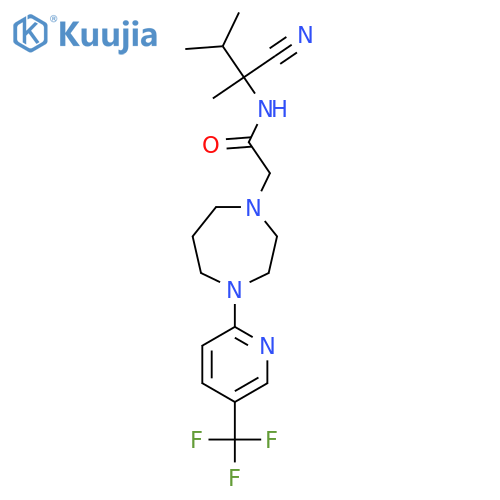 N-(1-cyano-1,2-dimethylpropyl)-2-{4-[5-(trifluoromethyl)pyridin-2-yl]-1,4-diazepan-1-yl}acetamide structure