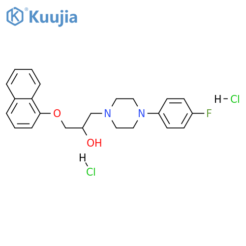 1-[4-(4-fluorophenyl)piperazin-1-yl]-3-(naphthalen-1-yloxy)propan-2-ol dihydrochloride structure