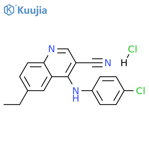 4-[(4-chlorophenyl)amino]-6-ethylquinoline-3-carbonitrile hydrochloride structure