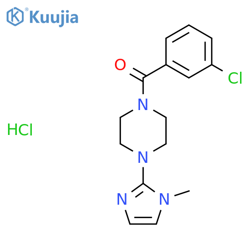 1-(3-chlorobenzoyl)-4-(1-methyl-1H-imidazol-2-yl)piperazine hydrochloride structure
