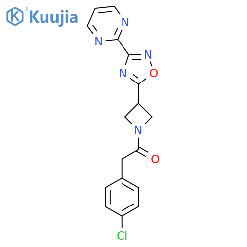 2-(4-chlorophenyl)-1-{3-3-(pyrimidin-2-yl)-1,2,4-oxadiazol-5-ylazetidin-1-yl}ethan-1-one structure