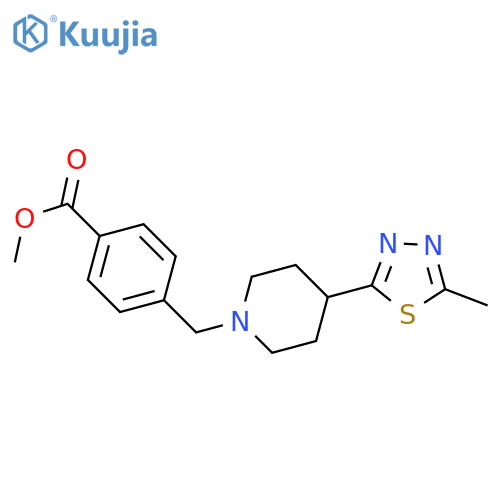 methyl 4-{4-(5-methyl-1,3,4-thiadiazol-2-yl)piperidin-1-ylmethyl}benzoate structure