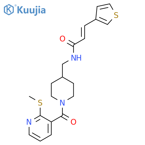 (2E)-N-({1-2-(methylsulfanyl)pyridine-3-carbonylpiperidin-4-yl}methyl)-3-(thiophen-3-yl)prop-2-enamide structure