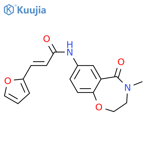 (2E)-3-(furan-2-yl)-N-(4-methyl-5-oxo-2,3,4,5-tetrahydro-1,4-benzoxazepin-7-yl)prop-2-enamide structure
