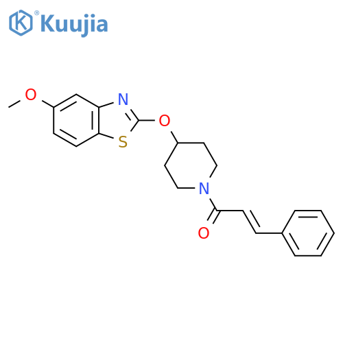 (2E)-1-{4-(5-methoxy-1,3-benzothiazol-2-yl)oxypiperidin-1-yl}-3-phenylprop-2-en-1-one structure